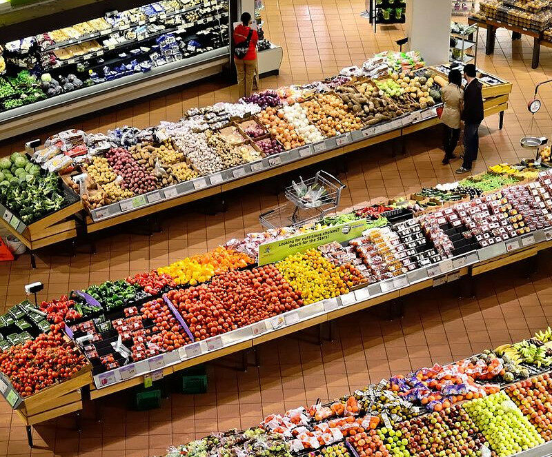 Grocery store produce section